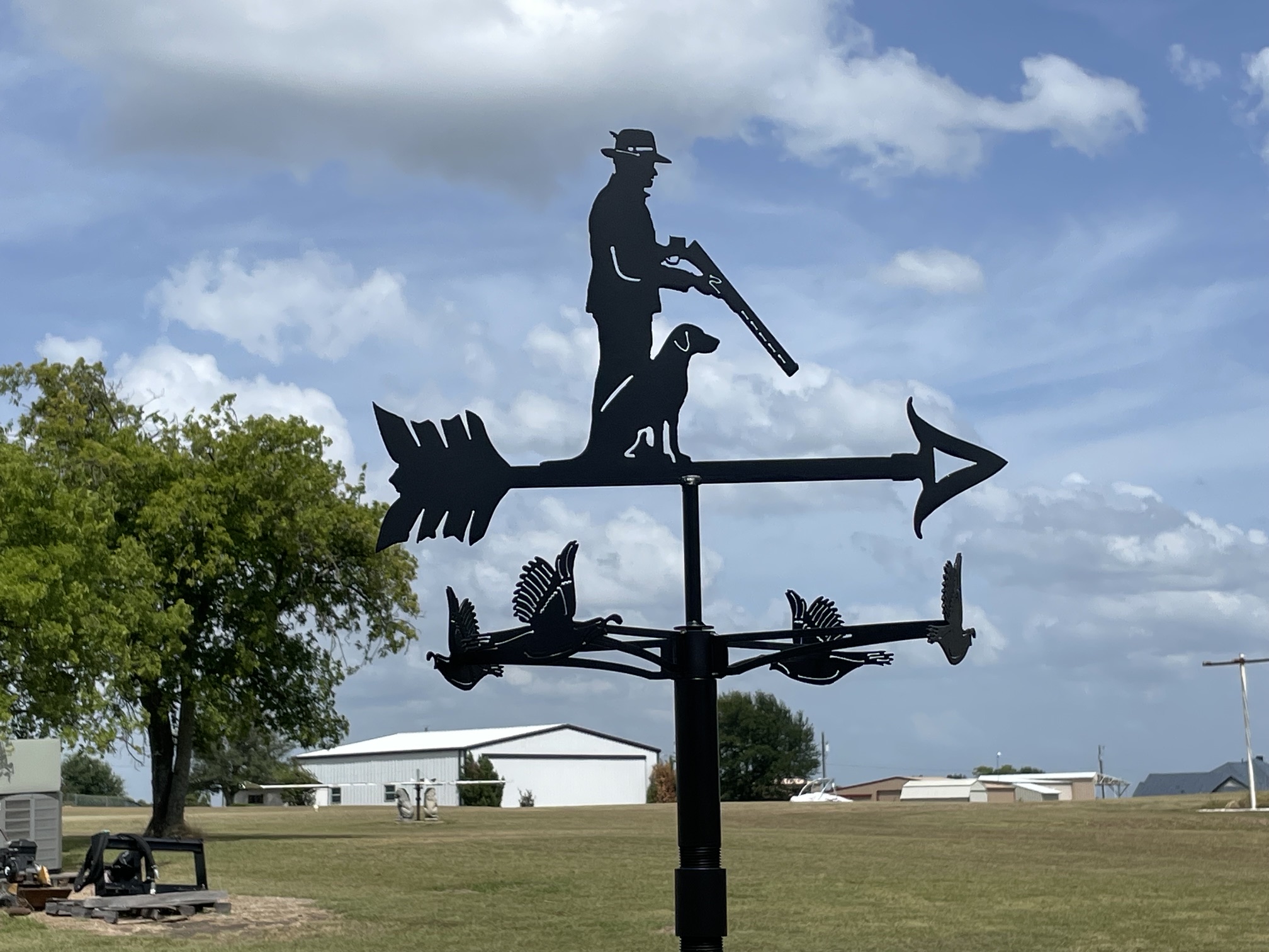 Golfer and Quail Hunter yard art